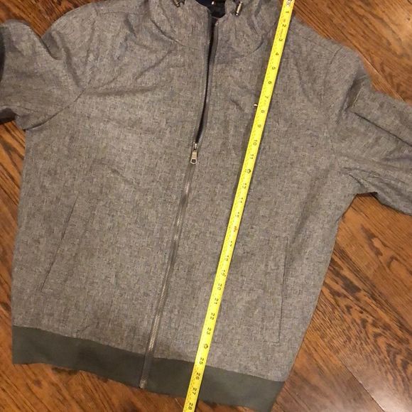 TOMMY HILFIGER Mens Grey Winter Coat Quilted Lining  Double Zipper Hood Sz MED - Picture 5 of 13